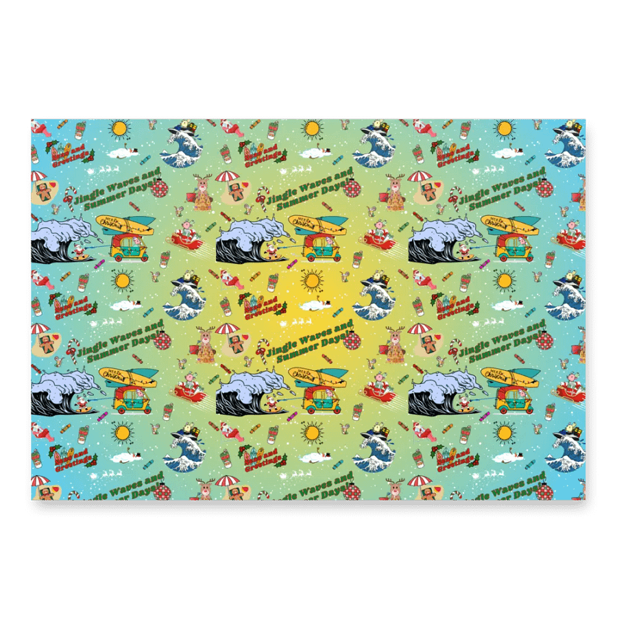 Dippy Deer's Beachy Christmas Adventure Gift Wrap product image (1)