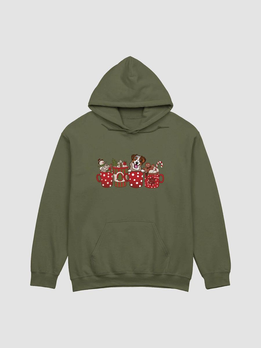 Cute Australian Shepherd(Red Merle) in a Christmas Cup Hooded Sweatshirt | Funny Christmas Aussie Pup in a Cup product image (4)