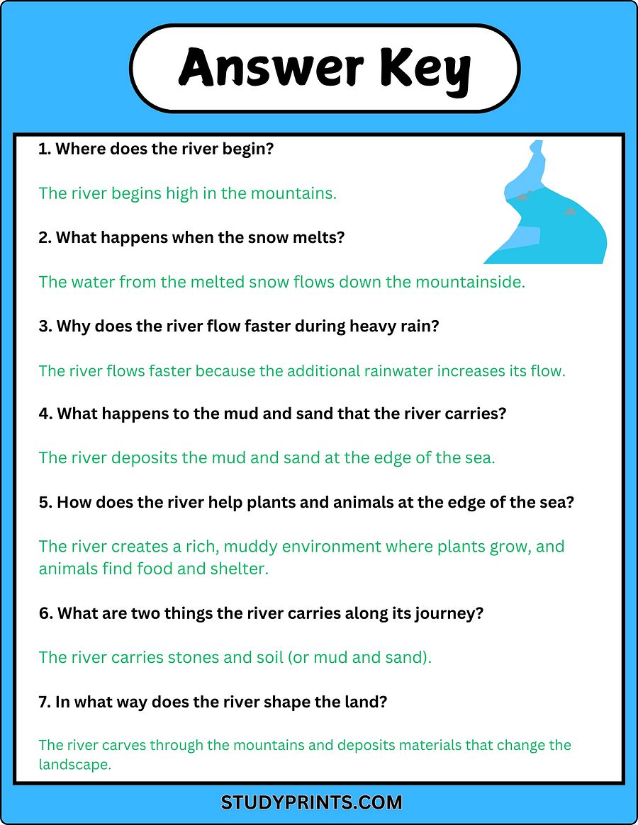 The River Reading Passage with Comprehension Questions product image (4)