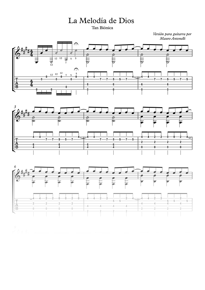 La melodía de Dios - Partitura + Tabs product image (1)