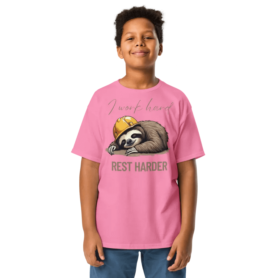 Sloth Work Hard Rest Harder Youth Tee product image (5)