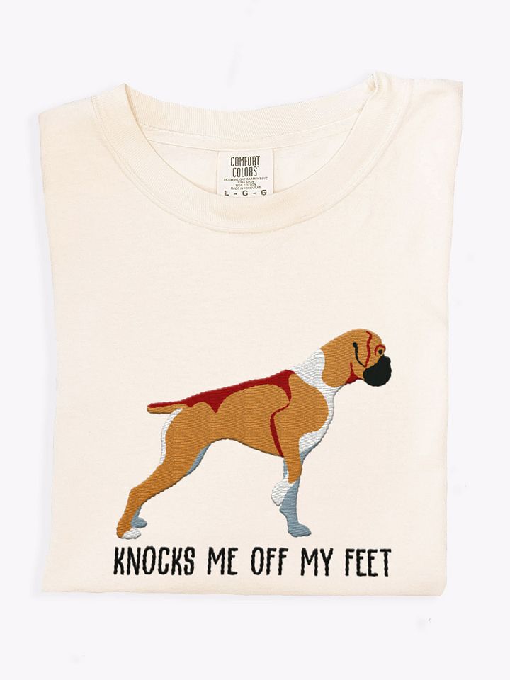 Knocks Me Off My Feet T-Shirt(Embroidered) of a Boxer product image (1)