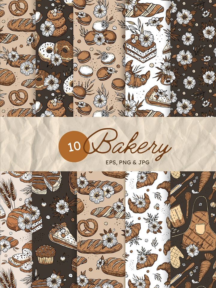 Bakery Seamless Patterns product image (1)