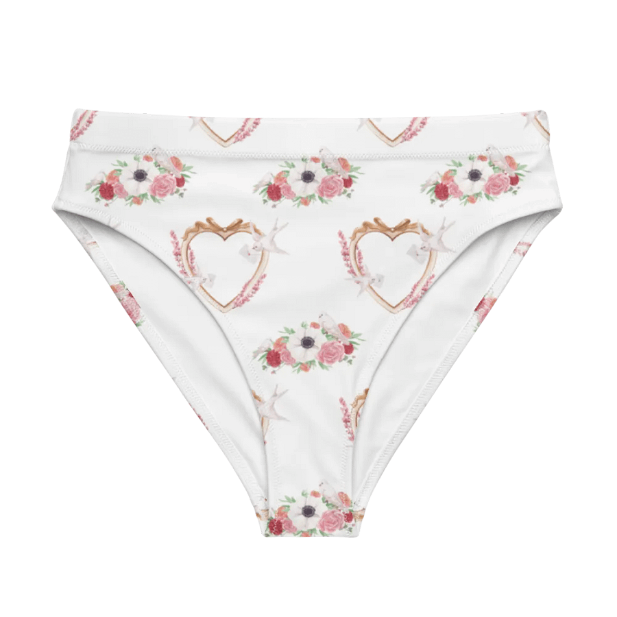 Watercolour Floral Pattern High Waisted Bikini Bottom - V2 product image (5)