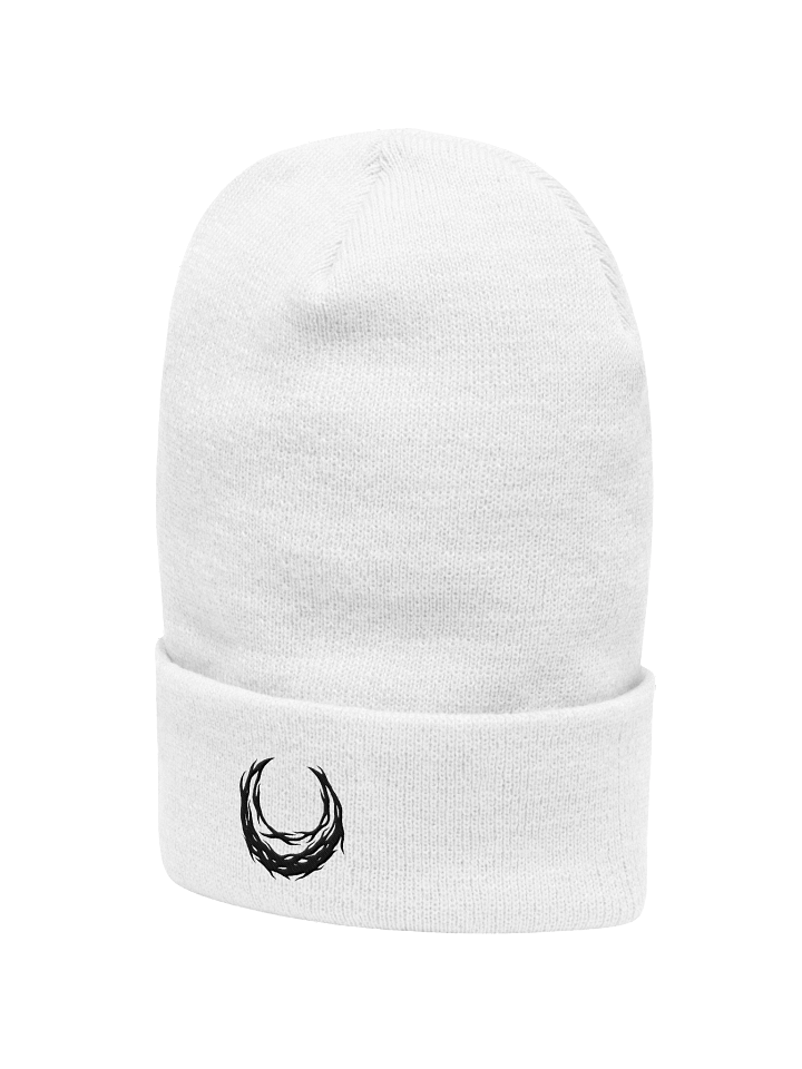 Black Embroidered Moon Cuffed Beanie product image (2)