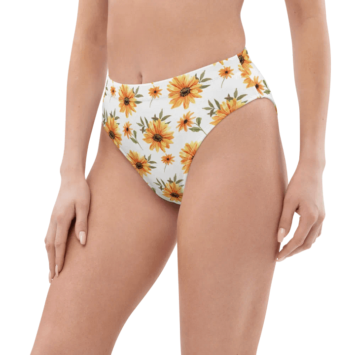 Watercolour Floral Pattern High Waisted Bikini Bottom - V1 product image (1)