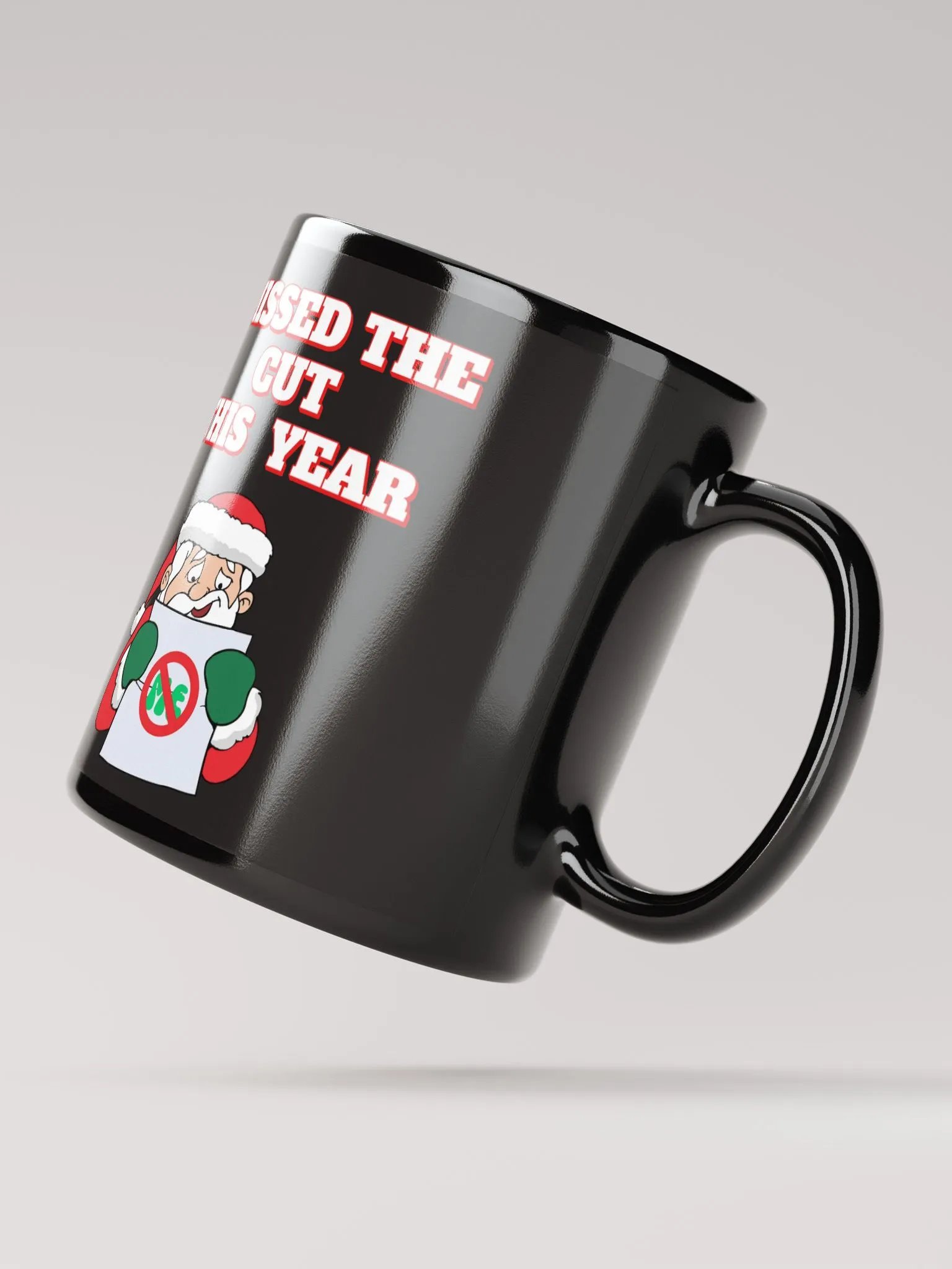 Missed The Cut This Year - Santa Christmas Black Mug product image (3)