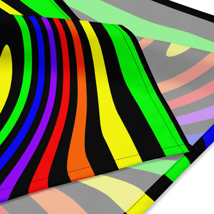 Queer Rainbow Psychedelic Spirals Bandana, Colorful Gay Pride Accessory product image (3)