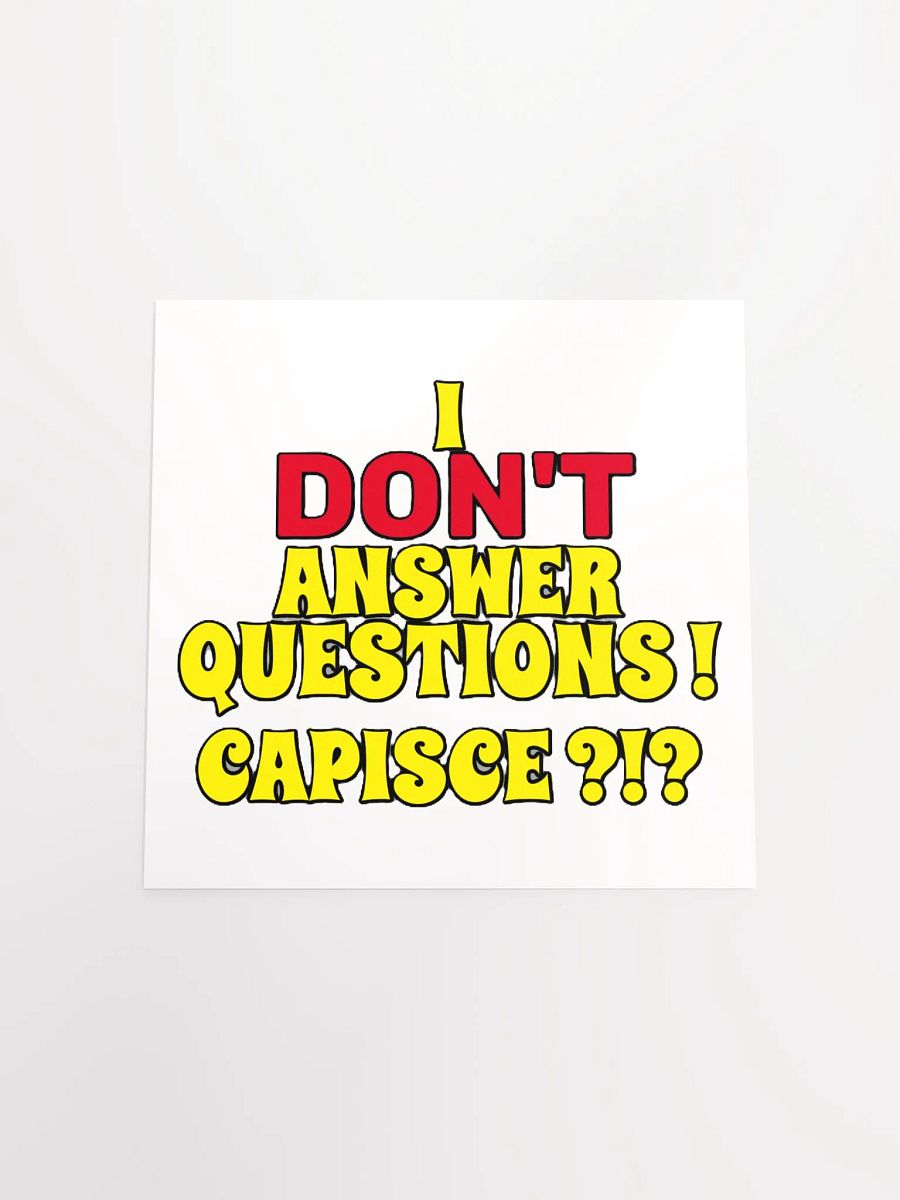 I DON'T ANSWER QUESTIONS! CAPISCE?!? product image (18)