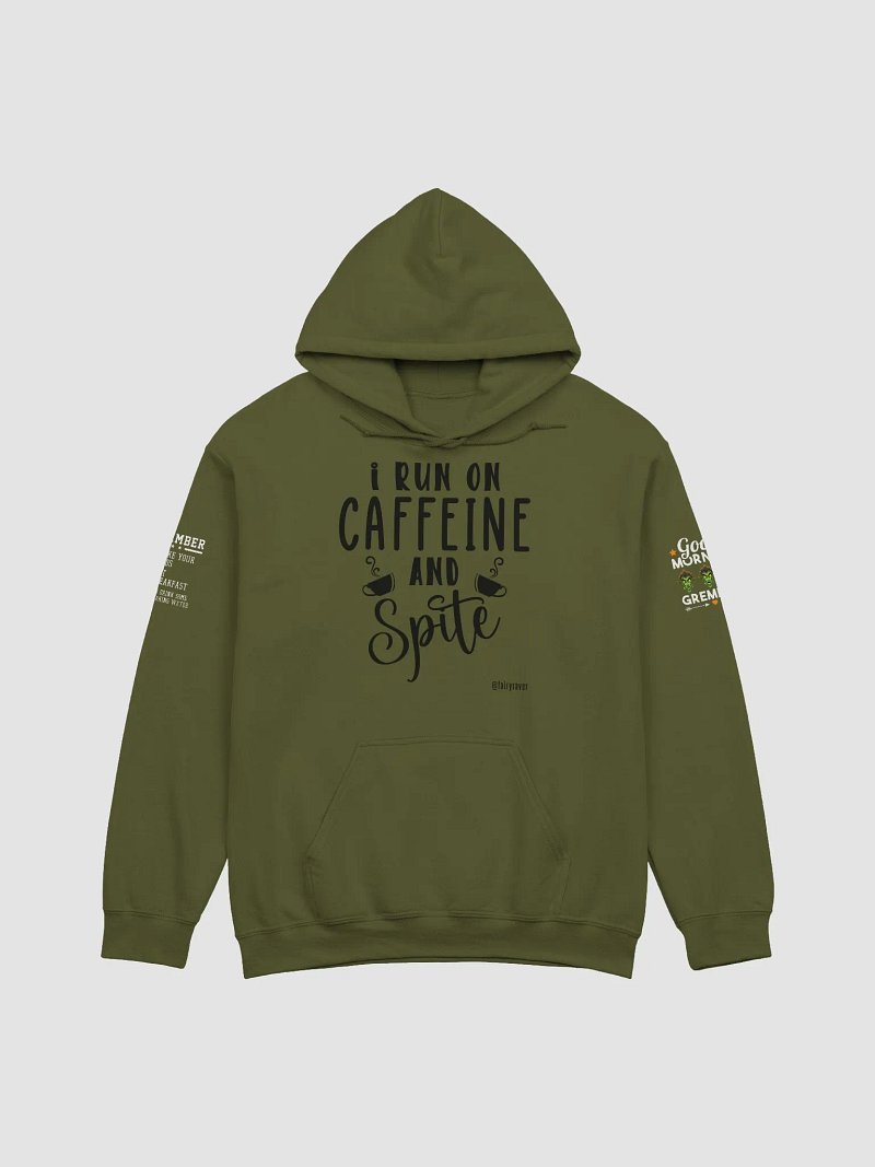 I run on caffeine and spit hoodie light (new size chart)