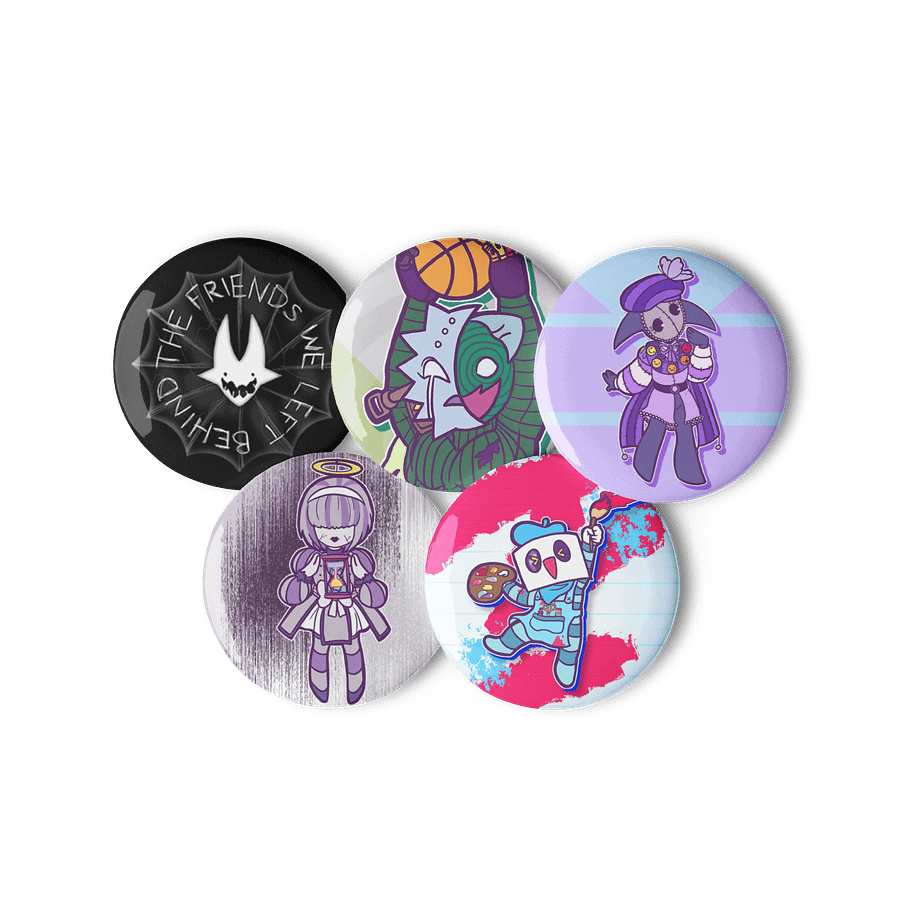 Set 2 - Imaginary Friend Button Pins product image (2)