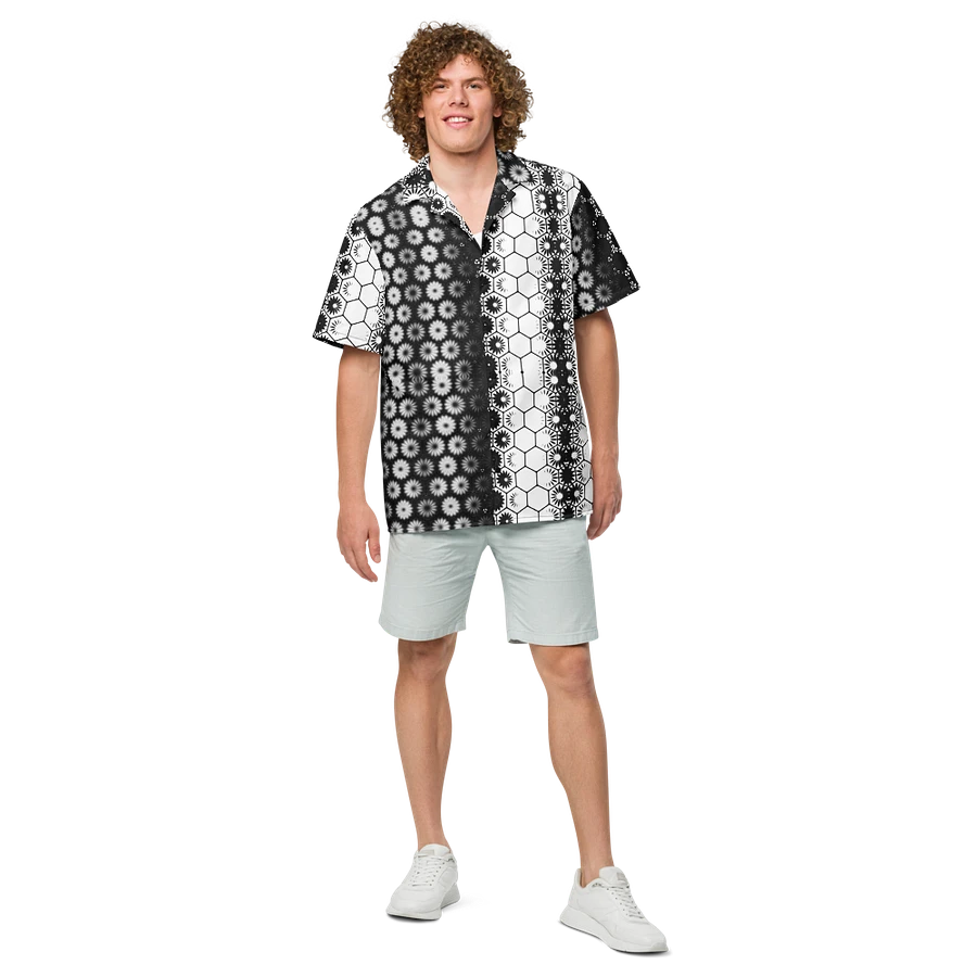 Button Up, Hawaiian Style, Black and White, Shirt product image (7)