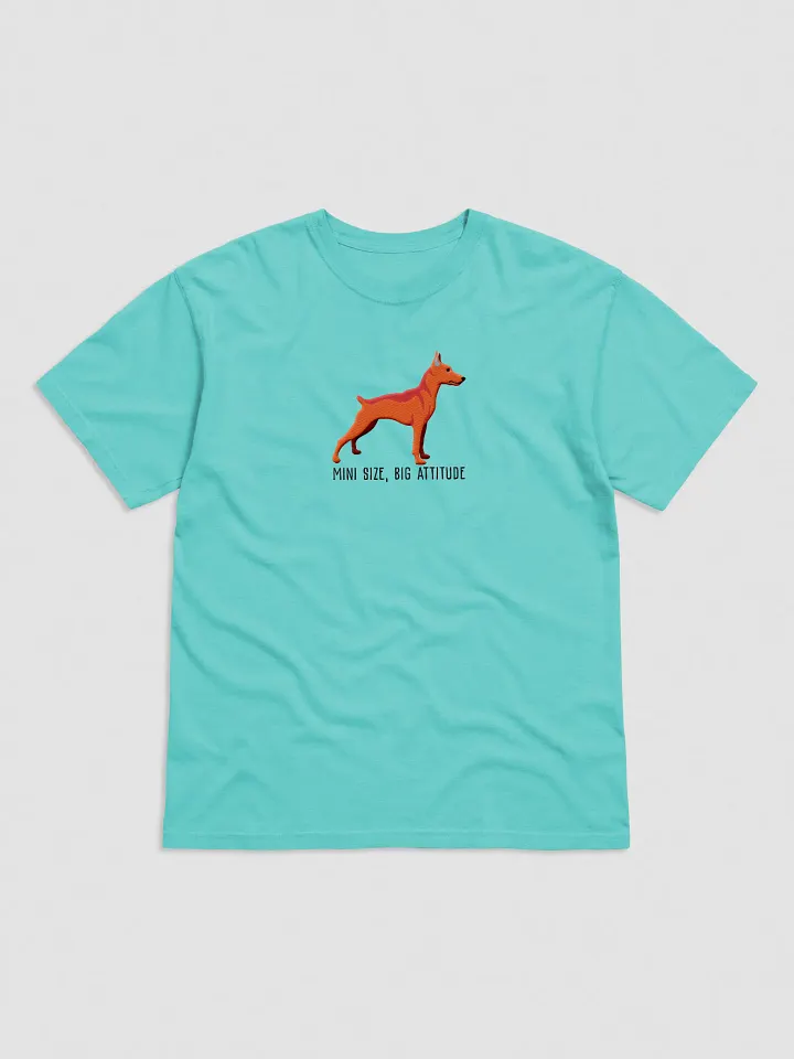 Mini Size, Big Attitude T-Shirt(Embroidered) of a Mini Pinscher(Red) product image (25)