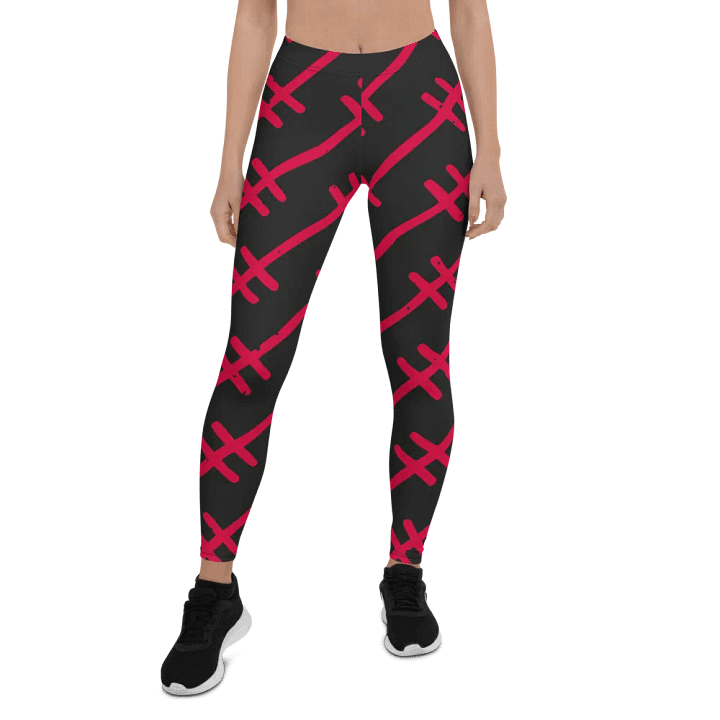 Criss-Cross Red Line All-Over Leggings product image (1)