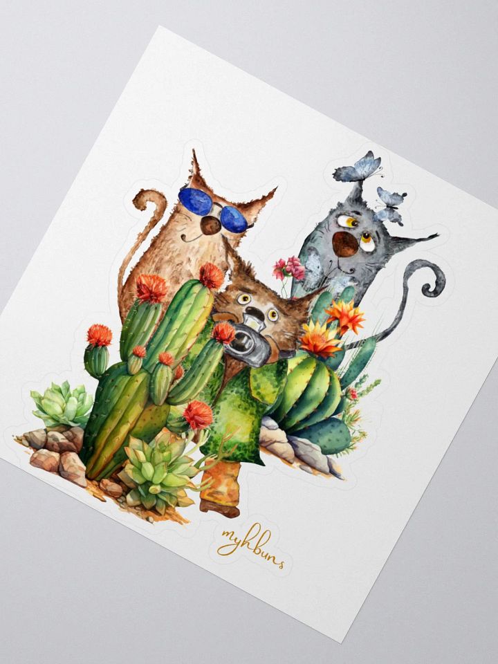 Desert Bloom: A Tale of Resilience Kiss Cut Sticker | Whimsical Vinyl Decal product image (6)