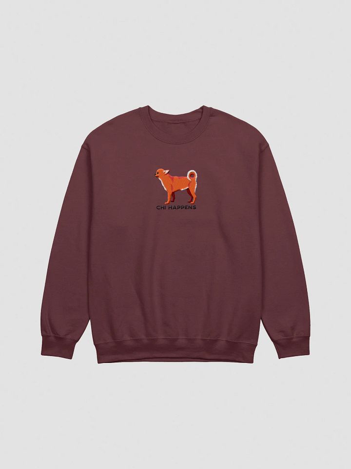 Chi Happens Sweatshirt (Embroidered) of a Chihuahua(Red) product image (1)