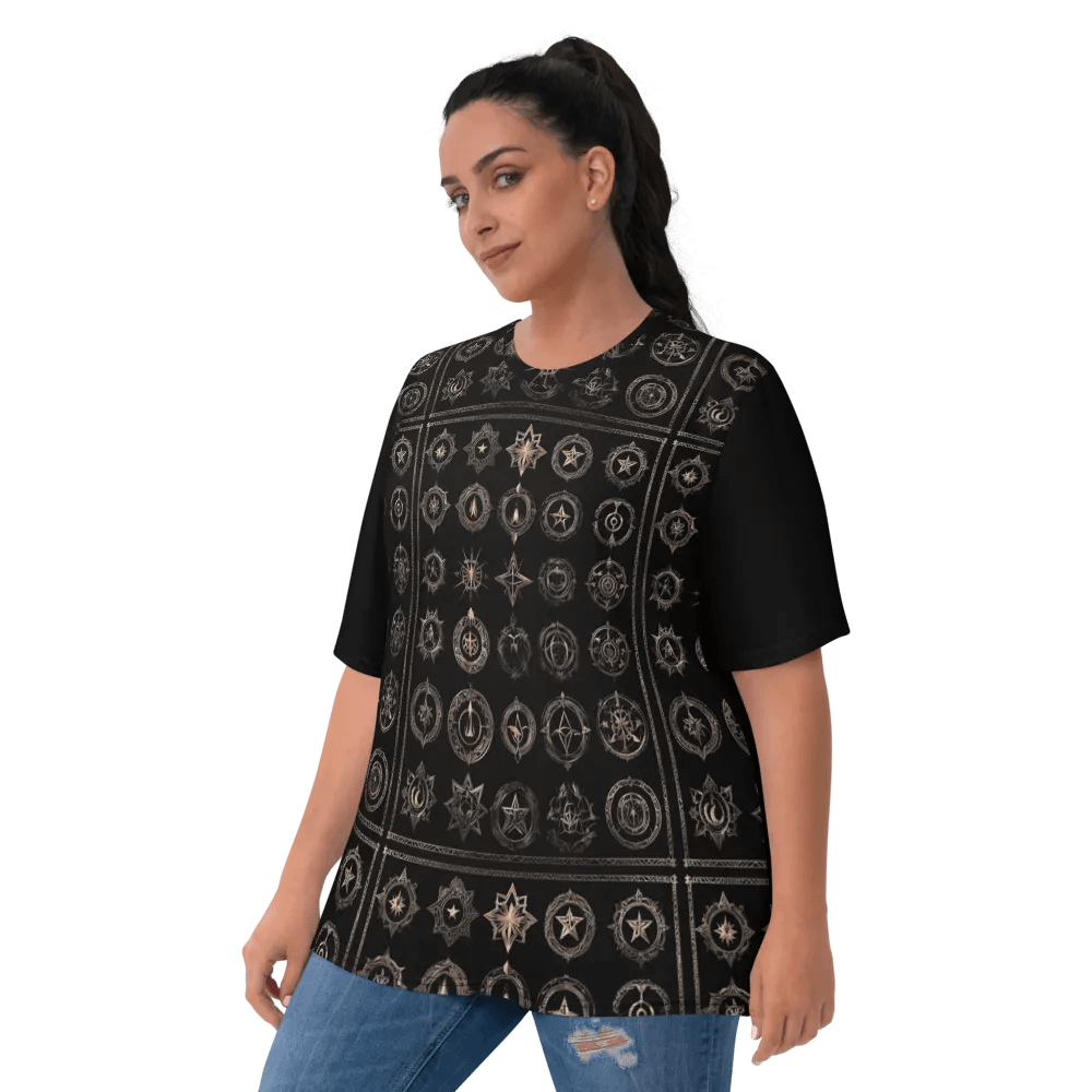 Black and Gold Symbology TShirt - front print product image (8)