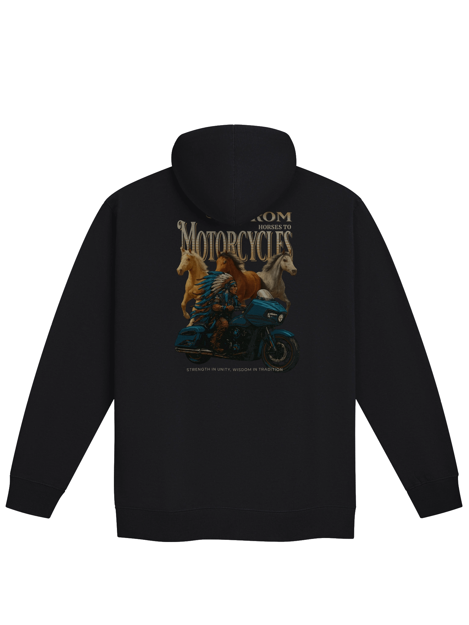 Throttle & Iron “From Horses to Motorcycles” Zipped Hoodie product image (2)