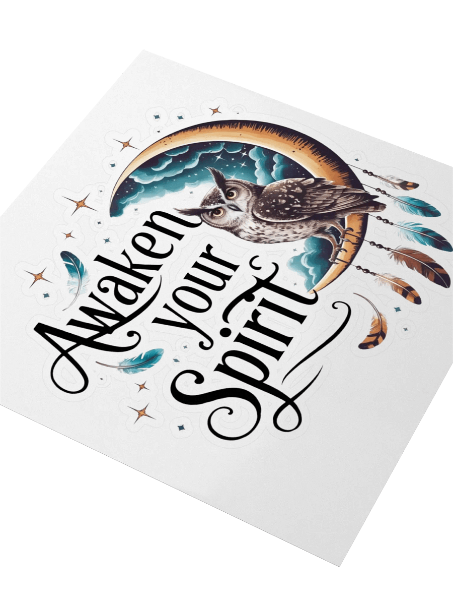 Spirit Awakening Owl Crescent Moon Stickers product image (11)