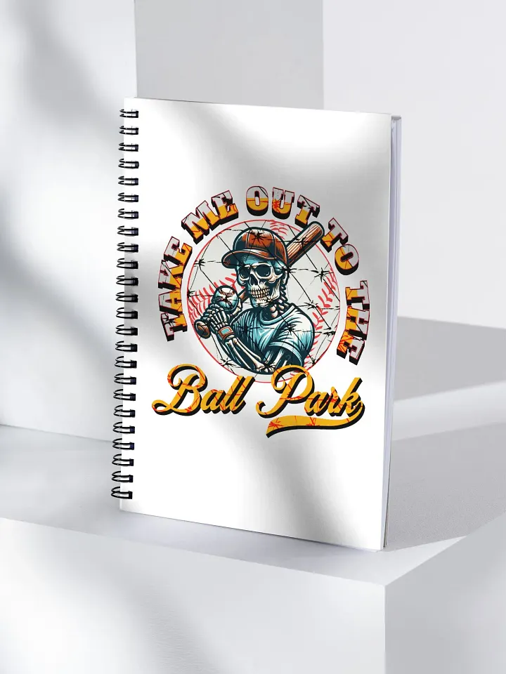 Take Me Out To The Ball Park Baseball Skeleton Spiral Notebook product image (1)