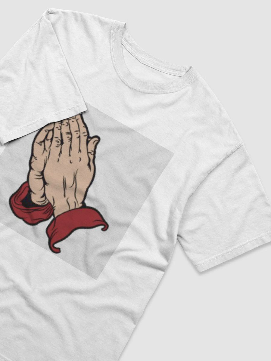 Prayer Hands White Cotton Tee Shirt product image (3)