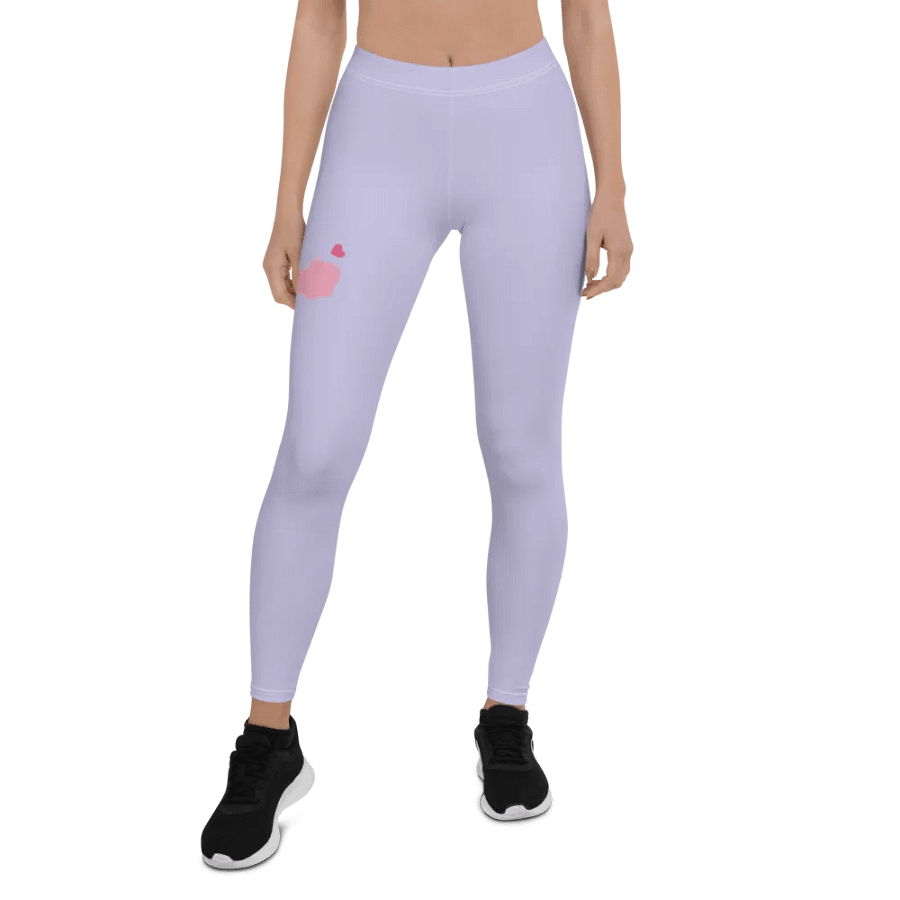 Backfilled lite purple colour with Pink Lady design -All-Over Print Leggings product image (1)