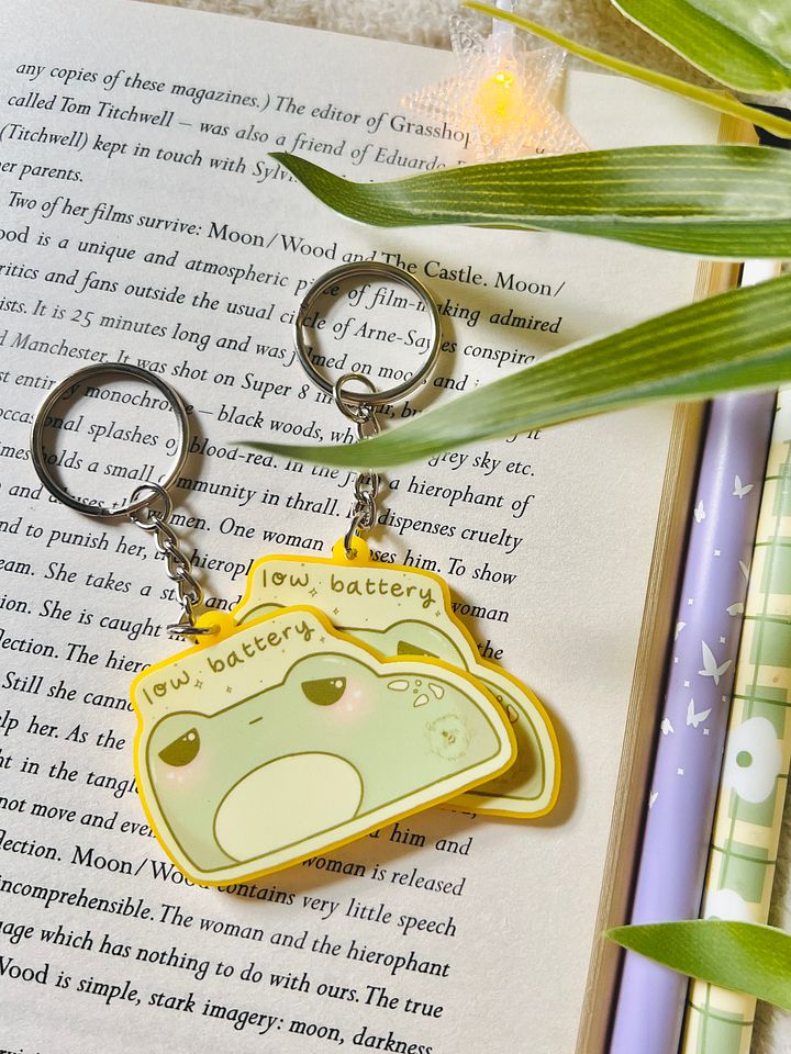 Low Battery Frog Acrylic Keyring product image (2)