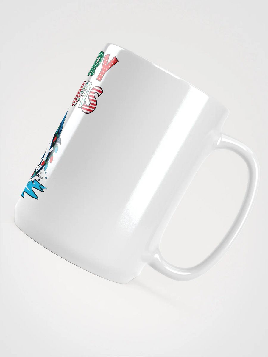 Merry Fishmas Mug - Marlin Fishing Design with Christmas Lights product image (4)