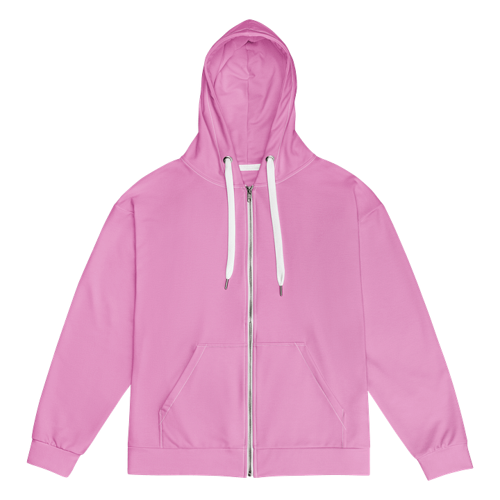 Palm Springs Rose Pink Solid Color Eco Friendly Unisex Zip Hoodie product image (1)