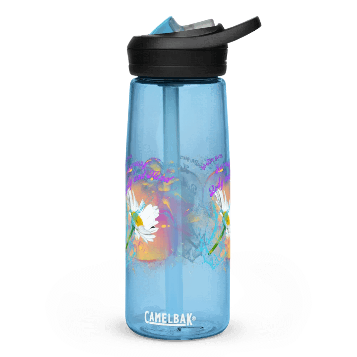 Camelback water bottle Camelback water bottle with beautiful swirly blue water drops  featuring ' This water gives Harmony in Body and Mind