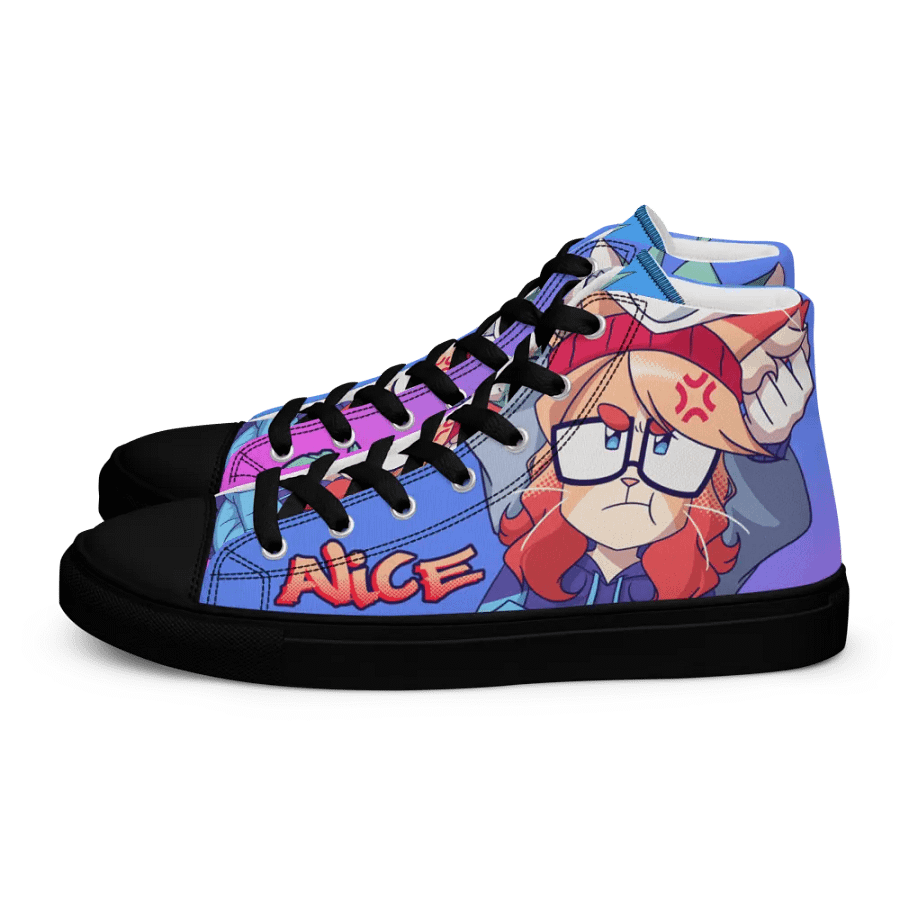 Cyan Teasing Alice's Women's High Top Canvas Shoes product image (1)