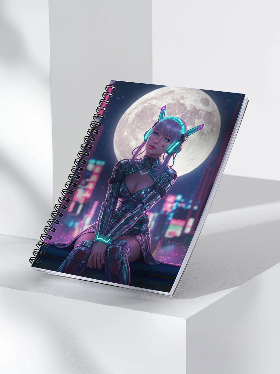 Moonlit Cybernetic Dreams Spiral Notebook product image (3)
