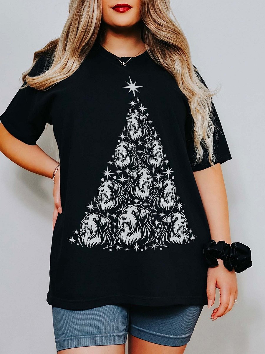 Bearded Collie Christmas Tree T-Shirt product image (1)