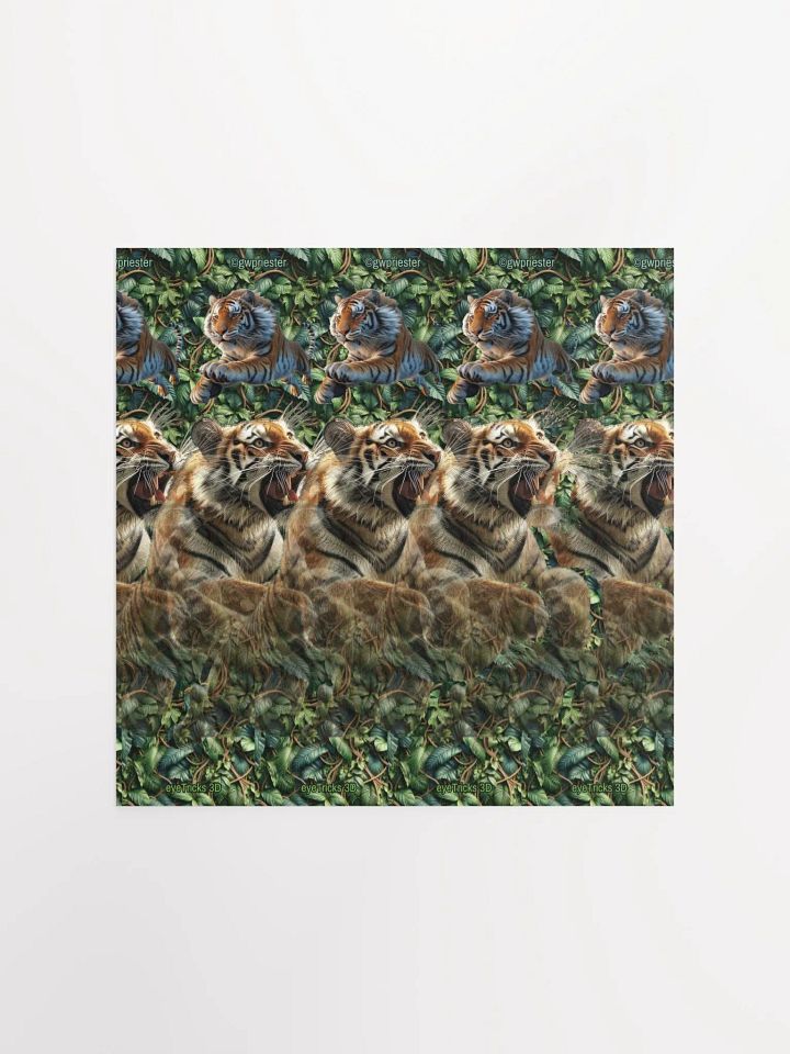 Leaping Tiger - 3D Stereogram Poster product image (2)