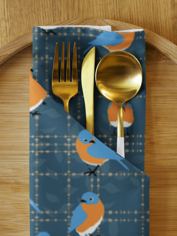 Variety Set of 4 Napkins Featuring Midnight Blues Bluebirds product image (9)