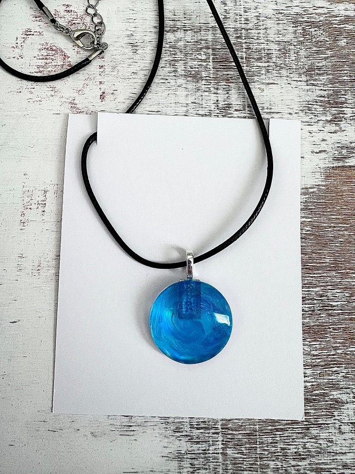 Handmade Cabochon Necklace | Teal Blue | by Monique Faella Designs™ | MFD-00088 product image (2)