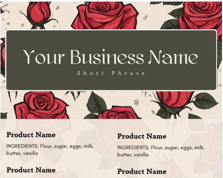 Classic Rose Cake Tasting Label Templates product image (4)