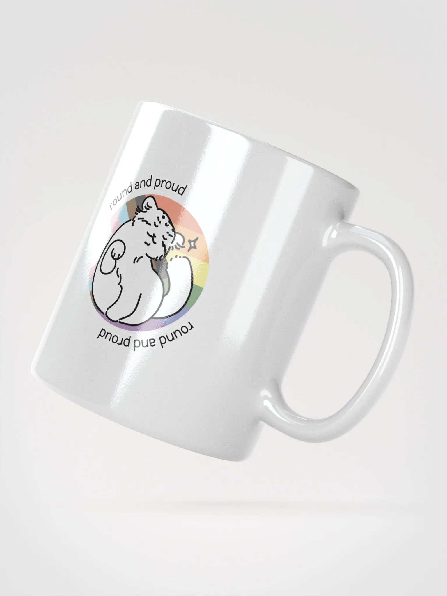 Round and Proud Manul Pride Pastels Version - White Mug product image (4)