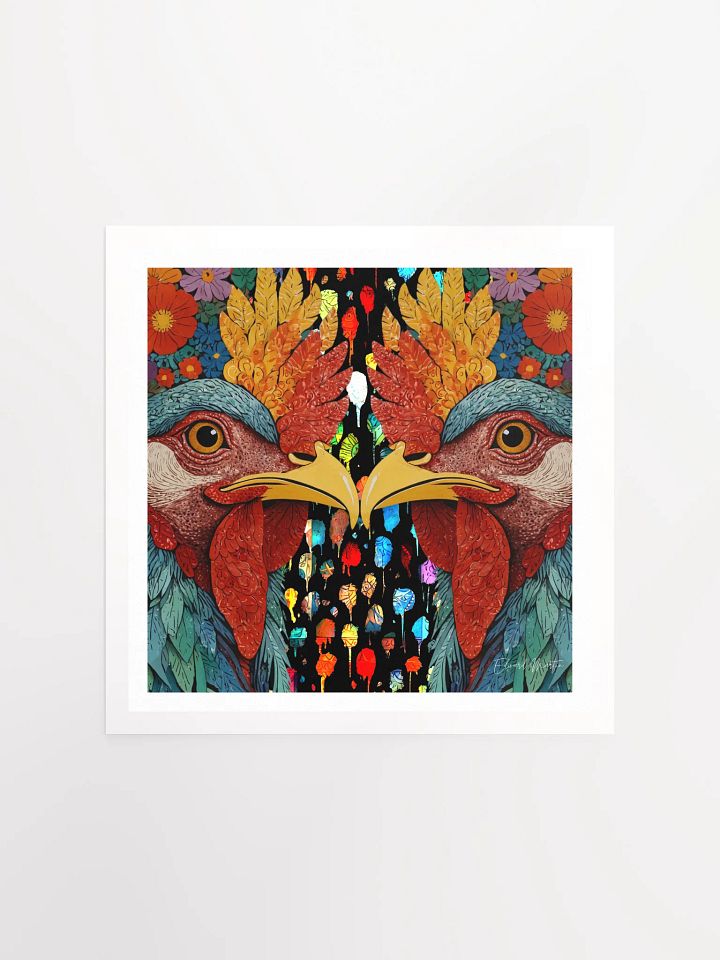 Symmetrical Rooster Heads Poster product image (2)