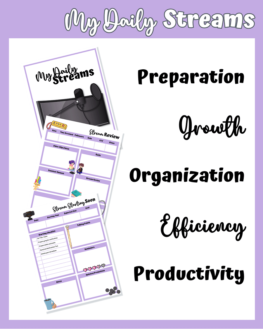 My Daily Stream Planner - Purple Edition | Digital Streaming Planner for Creators product image (4)