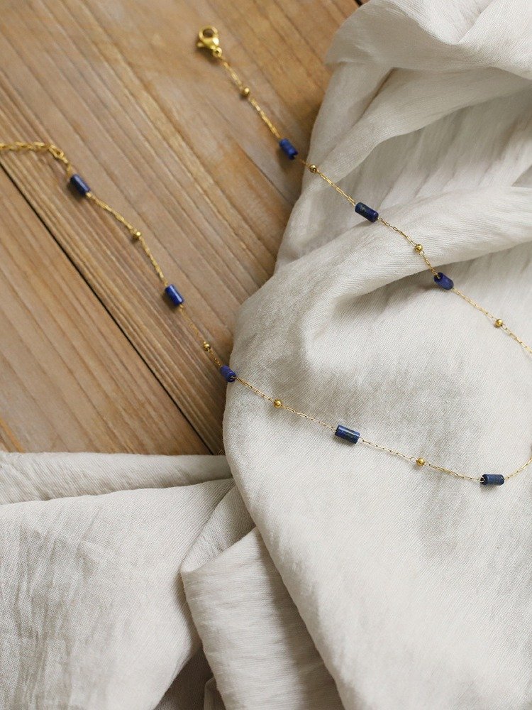 Pipe beads handmade Necklace | 18K Gold Plated. product image (9)
