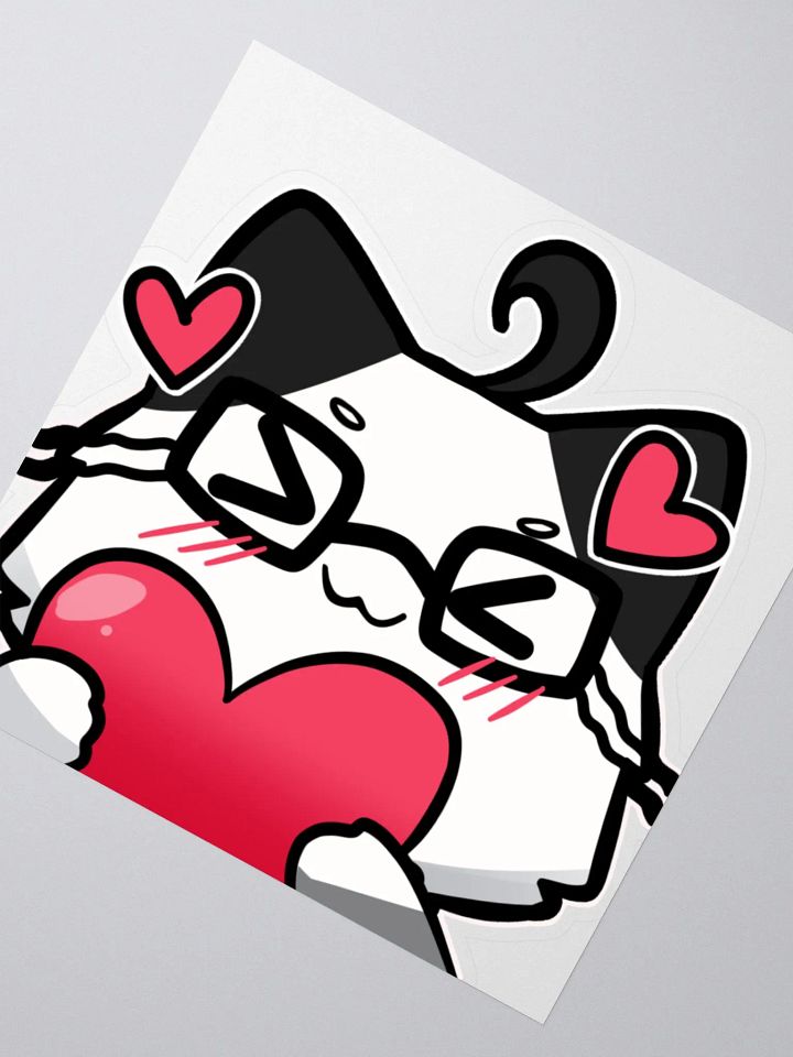 JPAG_Grey cat Heart emote sticker product image (2)