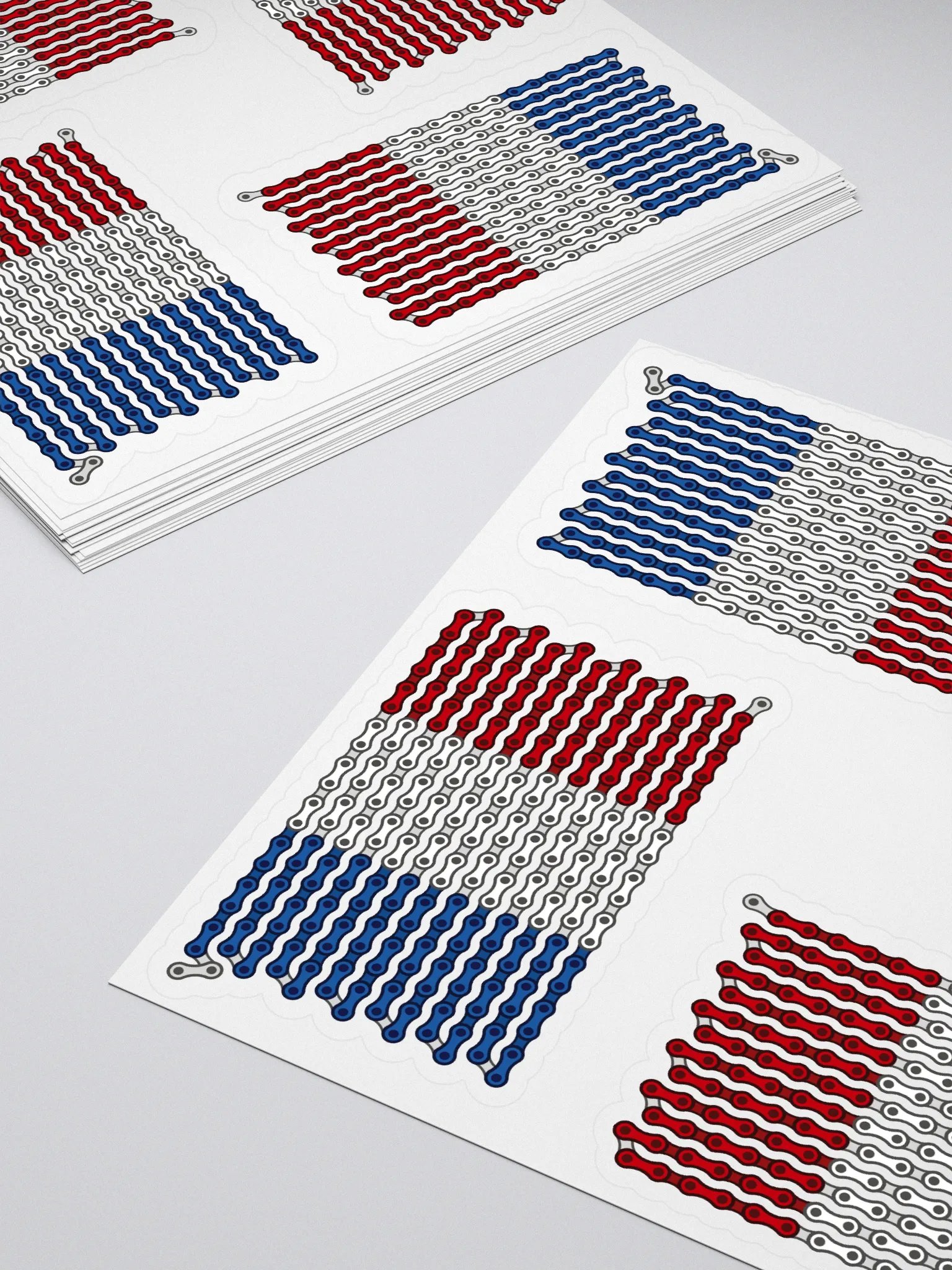 France Bike Chain Flag Sticker 4 Pack product image (4)