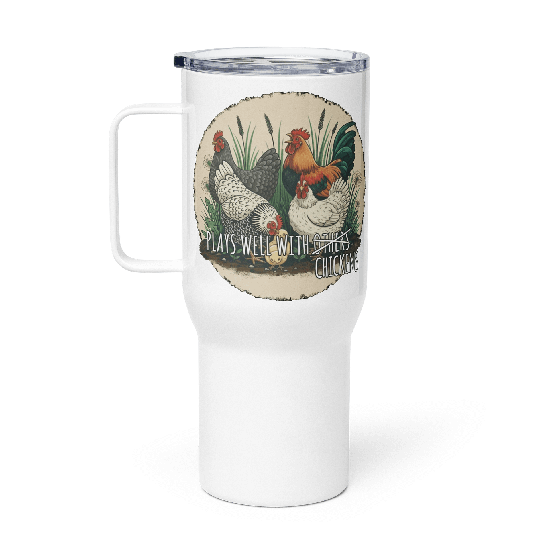 Plays Well With Chickens - Travel Mug product image (1)