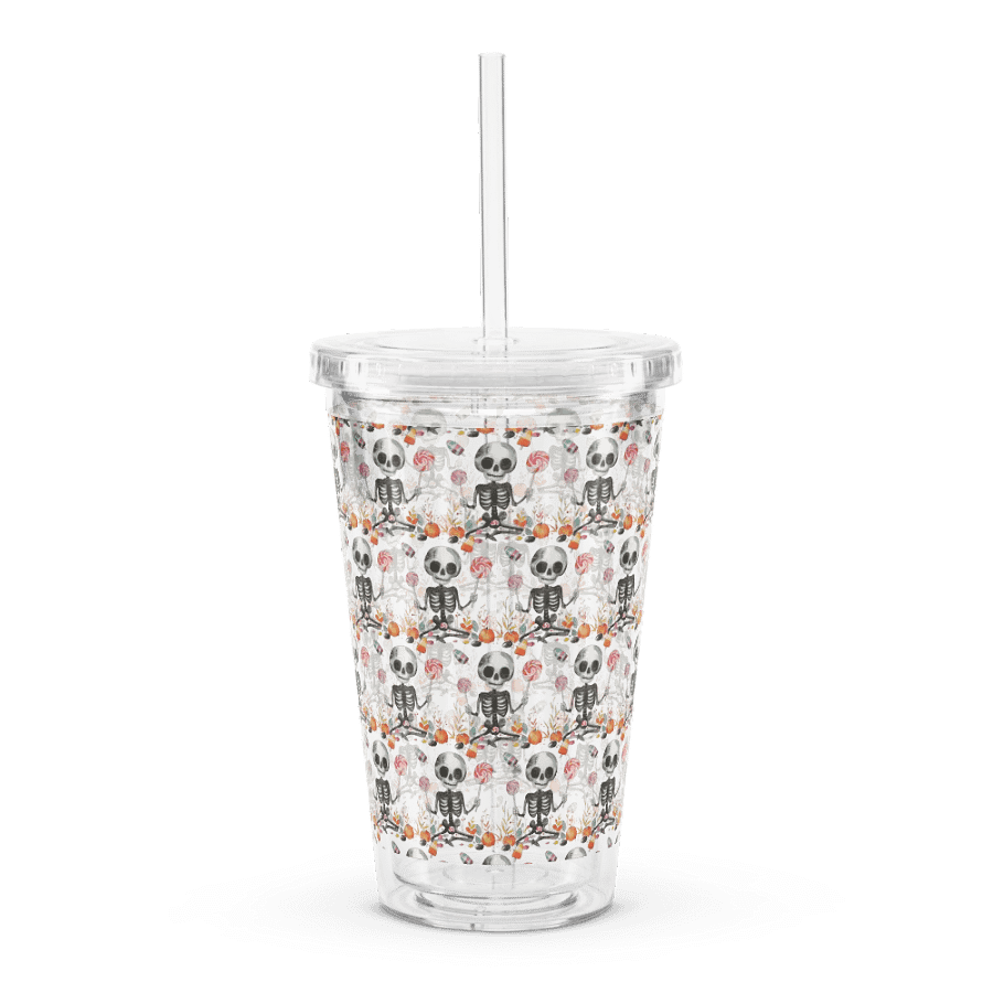 Halloween Happy Skeleton & Sweets Clear Tumbler product image (1)