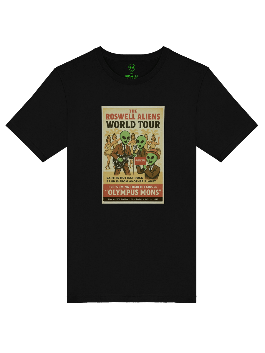 1947 Rock Stars World Tour Roswell Aliens Retro Poster Unisex T-Shirt product image (53)