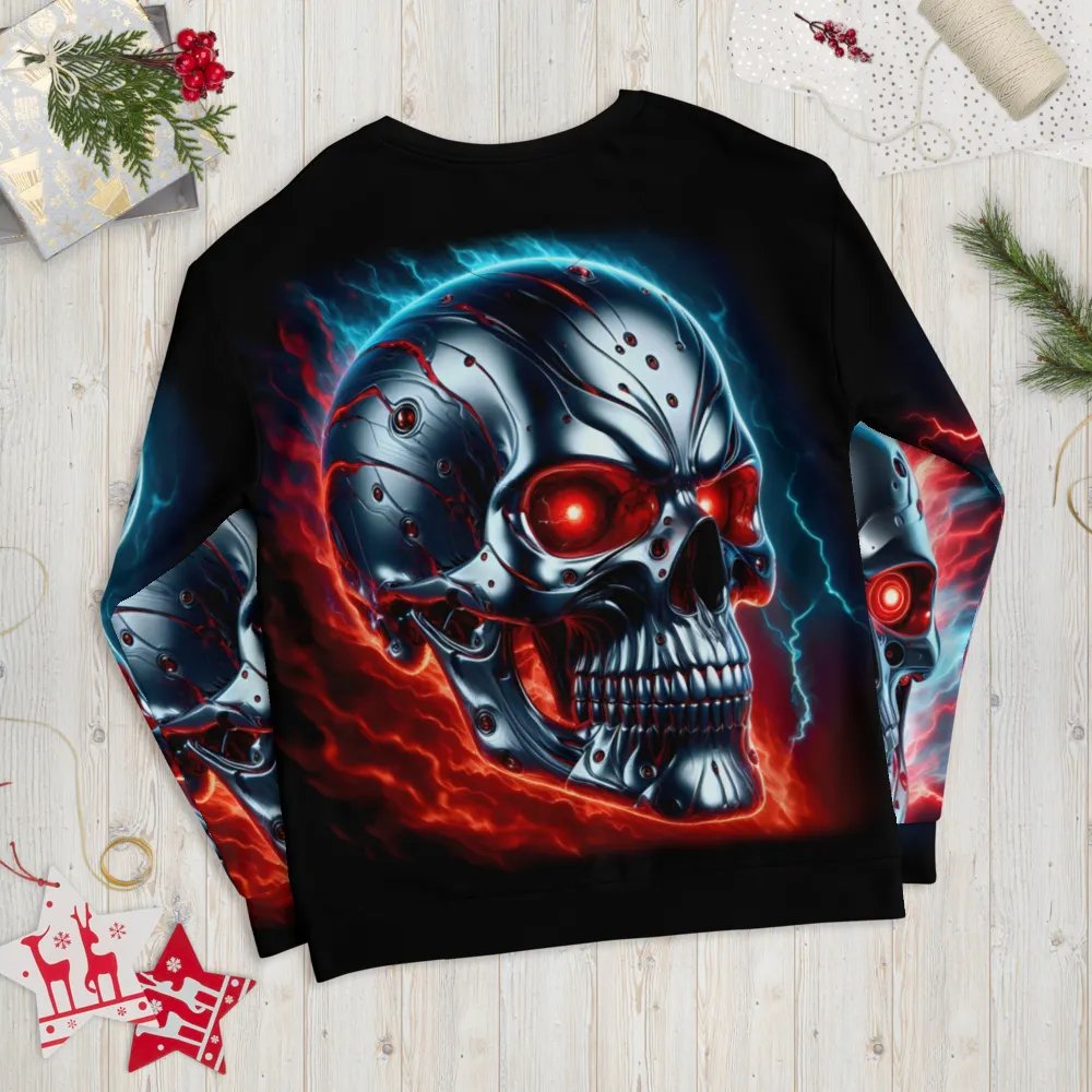 Electric Cyborg Skull All-Over Print - Unisex Sweatshirt #15 product image (11)