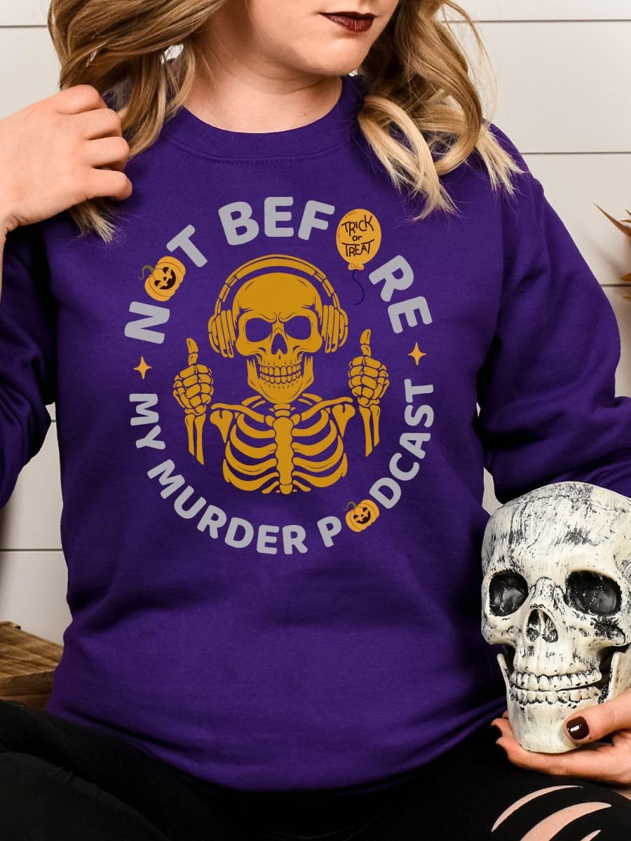 Murder Podcast Skeleton Sweatshirt - Dark product image (1)