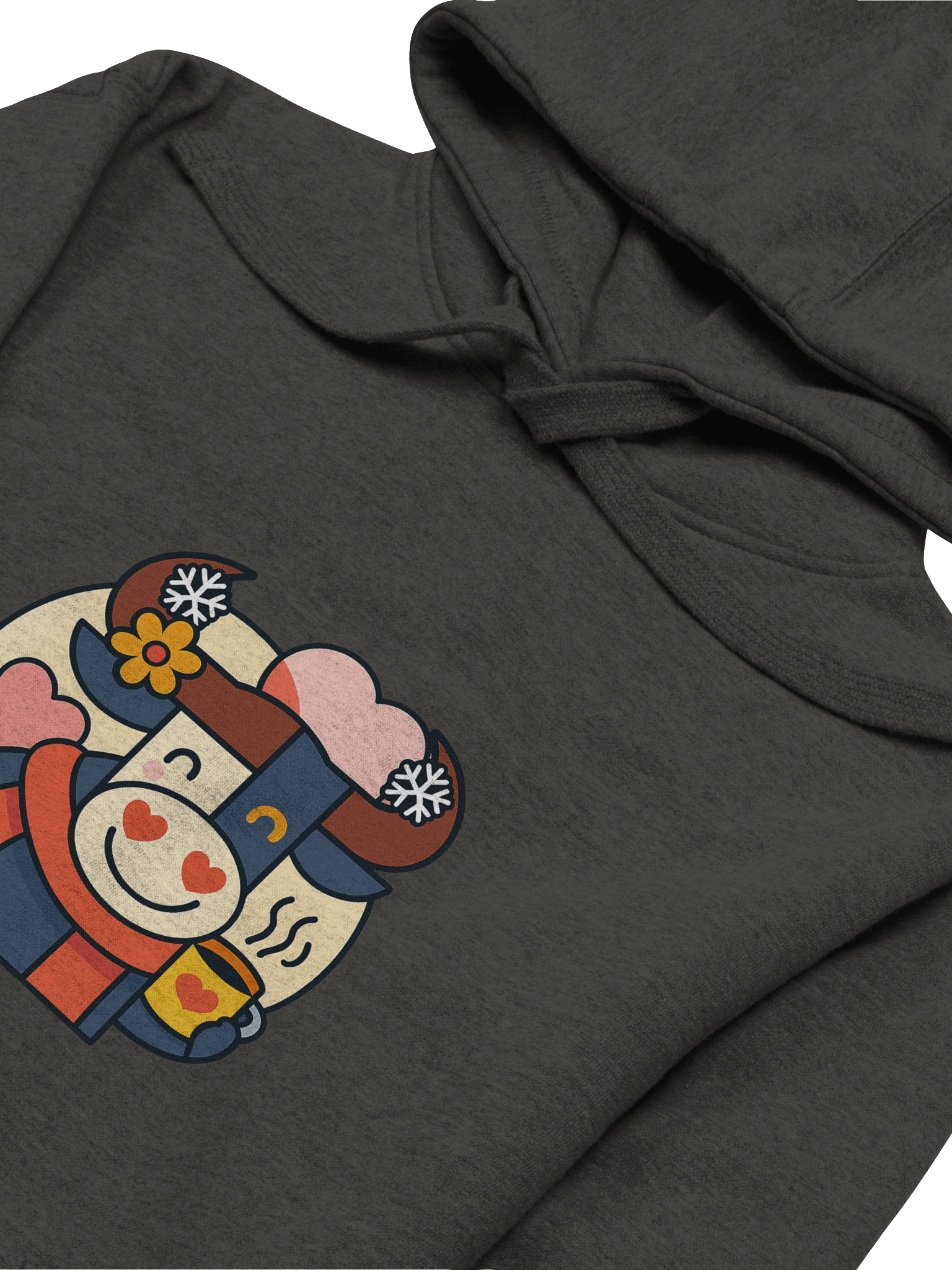 Cozy Bull Love Hoodie – Winter Warmth with Heart Eyes | by M-Art & Design product image (12)