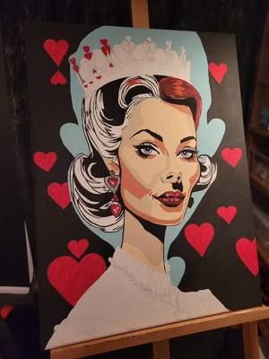 Come Chat and Share your art or craft 3-6 pm today! (On Clapper) Come find me!  #queenofhearts #aliceinwonderland #paintingtherosesred #painting #artist #artistsoftiktok #painter #paint #fairytail #followtrain #paintingoncanvas #Disney 